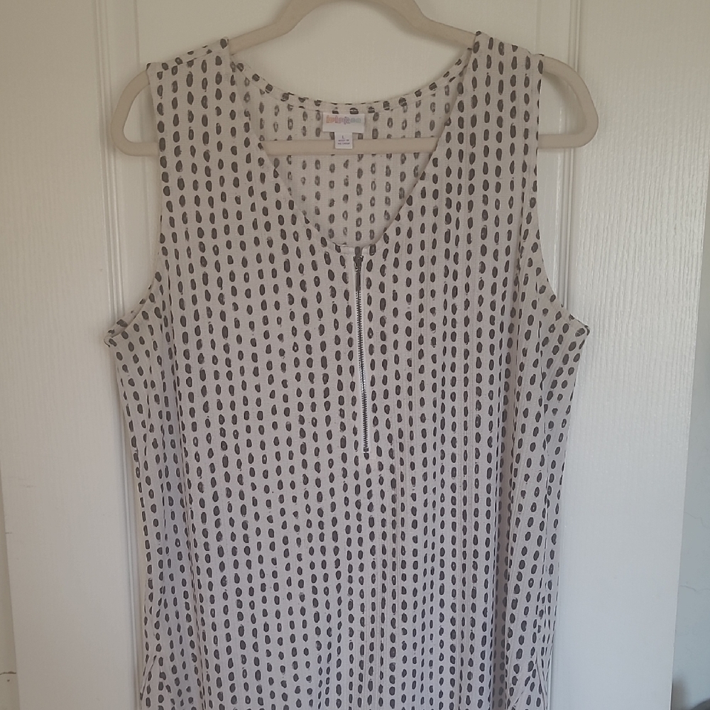 Polka Dot Sleeveless Top - Black and White